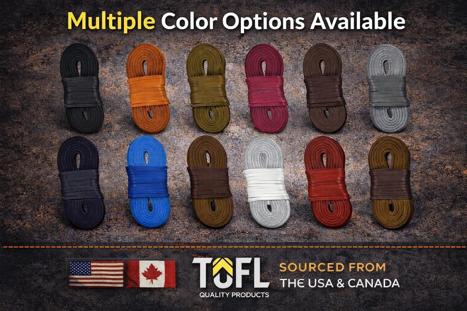 Leather Boot Laces|1/8 Inch Thick 72 Inches Long|2 Leather Strips [1 Pair]