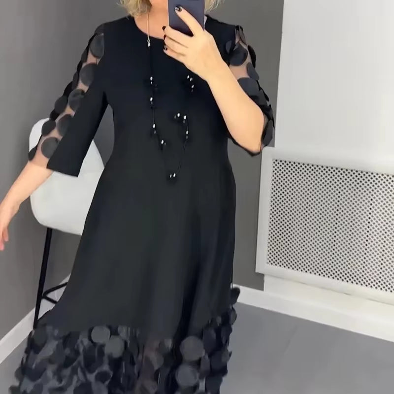 Elegant O-Neck A-Line Dress