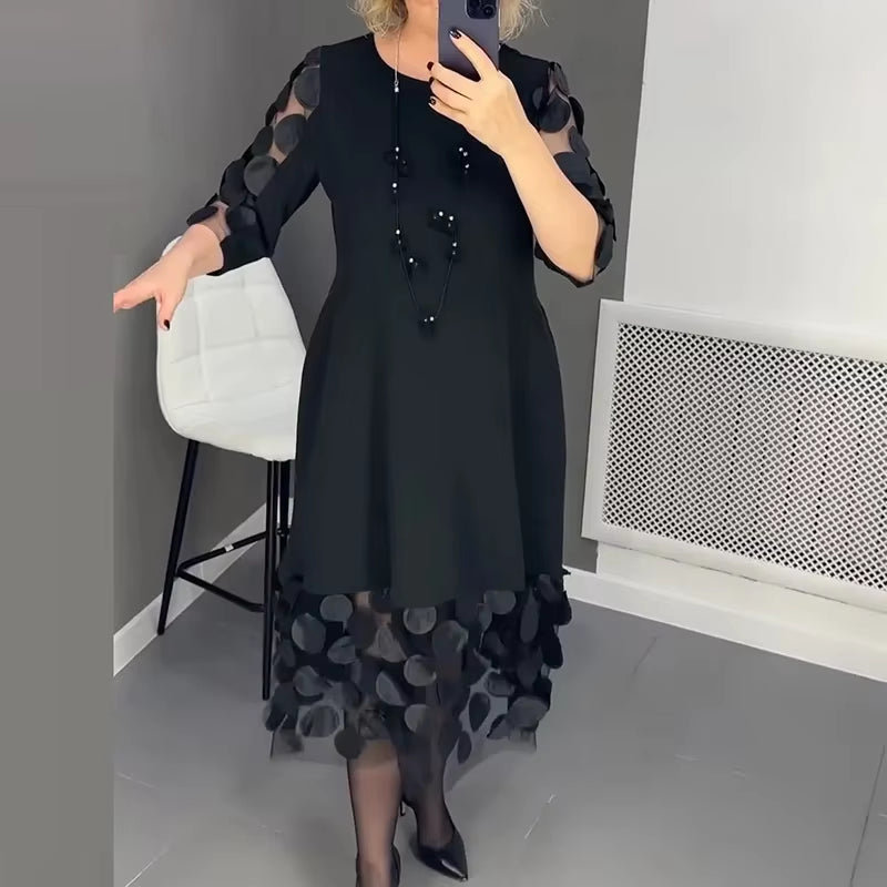 Elegant O-Neck A-Line Dress