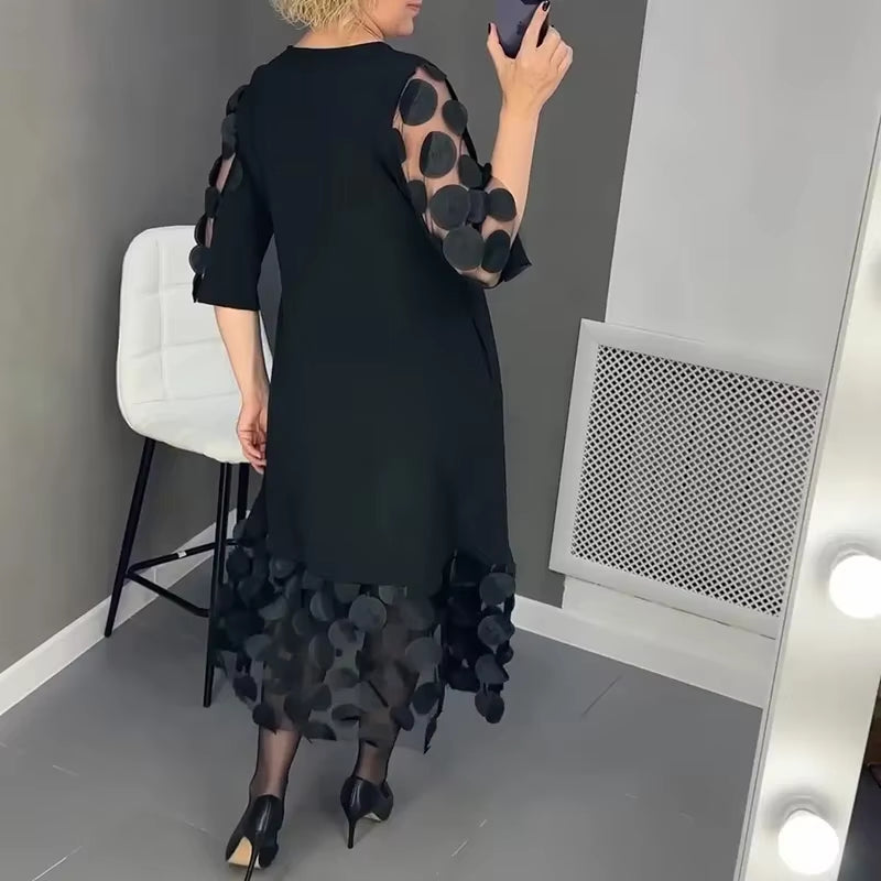 Elegant O-Neck A-Line Dress