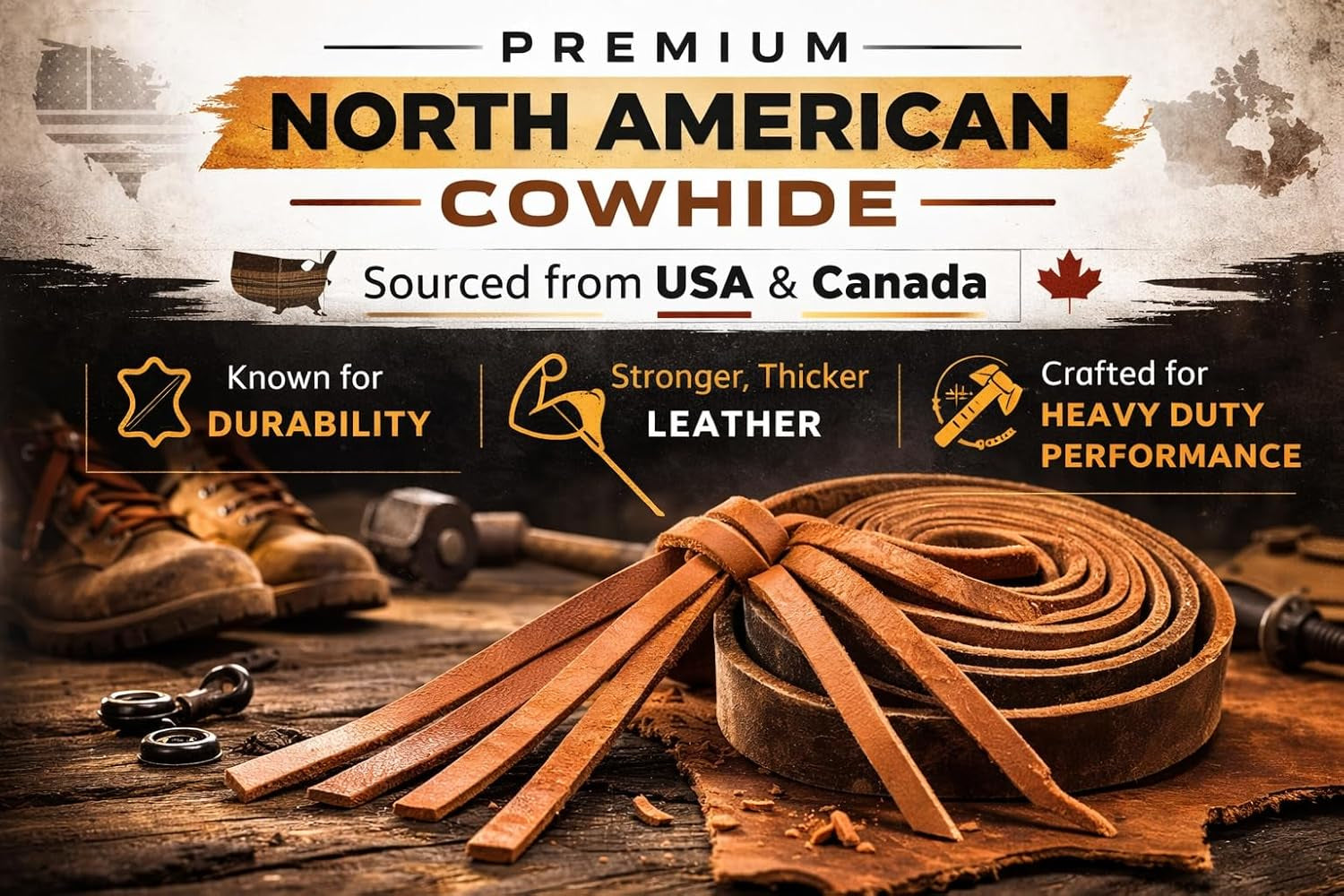 Leather Boot Laces|1/8 Inch Thick 72 Inches Long|2 Leather Strips [1 Pair]